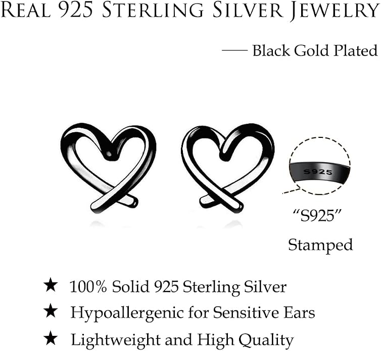 Reffeer Solid 925 Sterling Silver Love Heart Clip On Earrings Ear Cuffs for Women Teens Heart Wrap Earrings No Piercing
