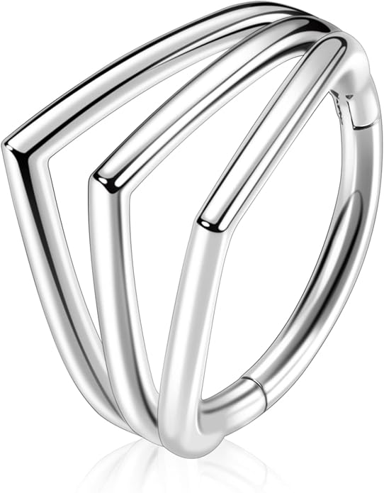 316L Surgical Steel Septum Clicker Ring Nose Ring Hoop Sleeper Hoop Earring Helix Rook Conch Cartilage Daith Tragus Earrings Lobe Nose Piercing Jewelry for Women