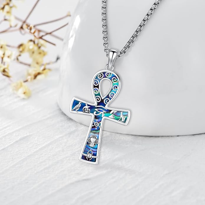Pentagram Necklace Sterling Silver Triple Moon Goddess/Celtic Knot Witches Knot/Ankh/Sun and Moon/Hecate/Lilith/Santa Muerte/Tetragrammaton Pendant Necklace Pagan Wiccan Magic Egyptian Amulet Jewelry for Women Men