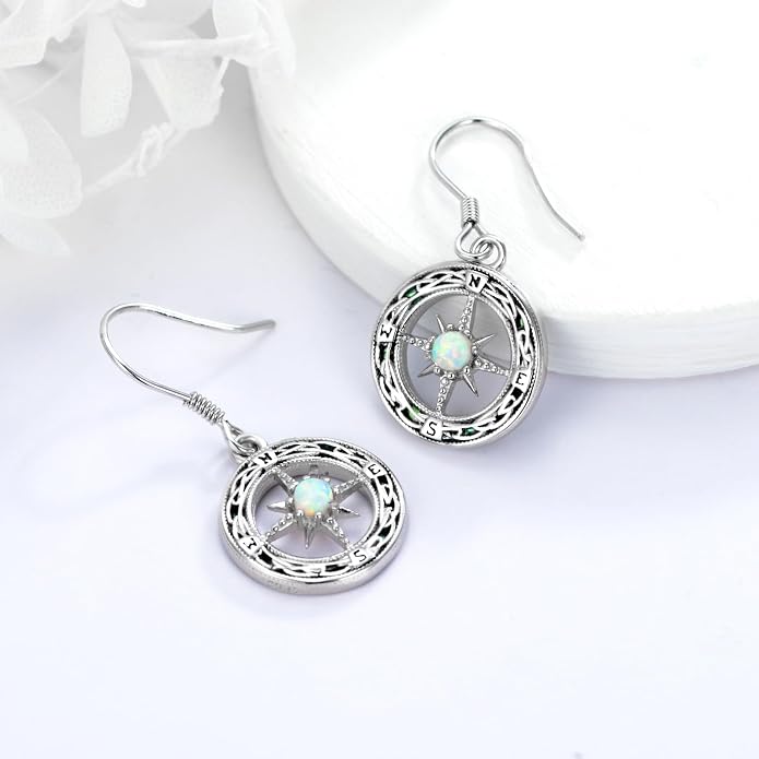 Celtic Knot Earrings 925 Sterling Silver Abalone Drop Dangle Celtic Earrings Gifts for Women