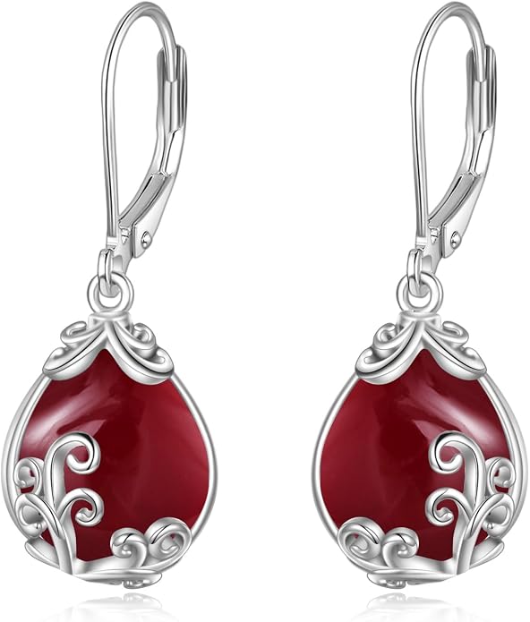 POPLYKE Celtic Filigree Teardrop Drop Dangle Earrings Sterling Silver Leverback Earrings Jewelry for Women