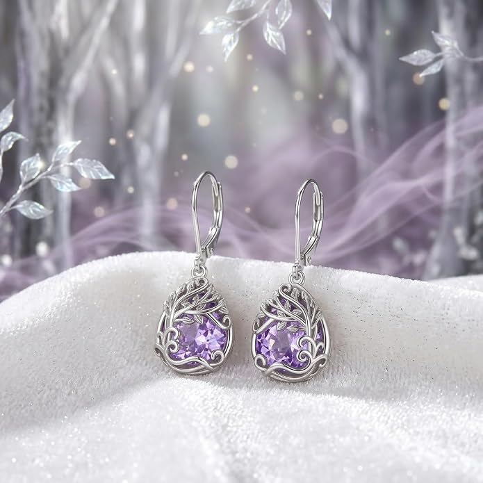 Teardrop Tree of Life/Filigree Earrings for Women Dangle Leverback Earrings Jewelry Gift Anniversary For Her