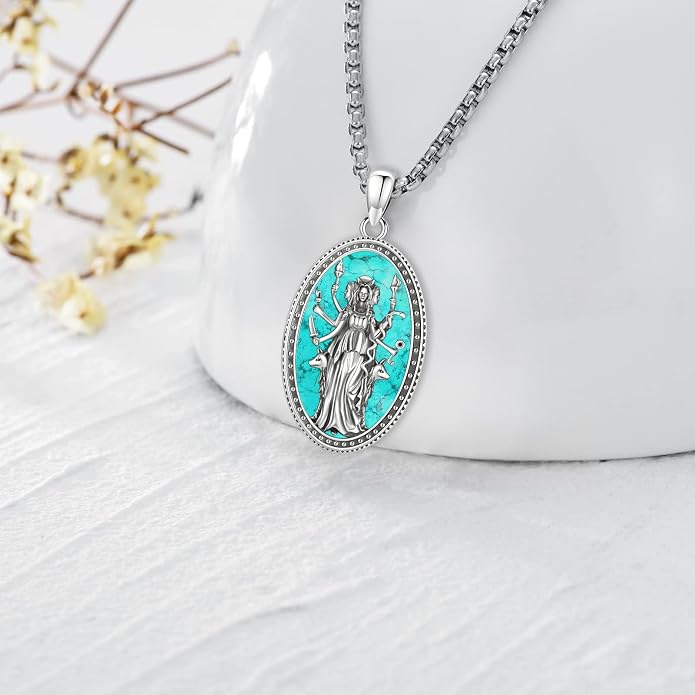 Pentagram/Celtic Knot/Witches Knot/Santa Muerte/Triple Moon Goddess/Baphomet/Hecate Necklace Sterling Silver Magic Wiccan Amulet Pagan Jewelry for Women Men