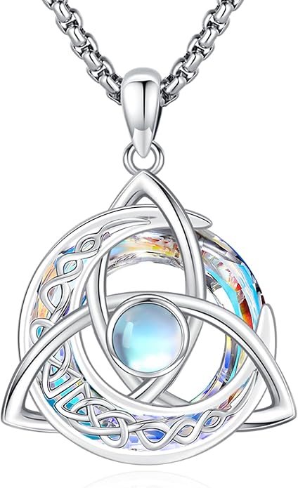 Pentagram/Celtic Knot/Witches Knot/Santa Muerte/Triple Moon Goddess/Baphomet/Hecate Necklace Sterling Silver Magic Wiccan Amulet Pagan Jewelry for Women Men