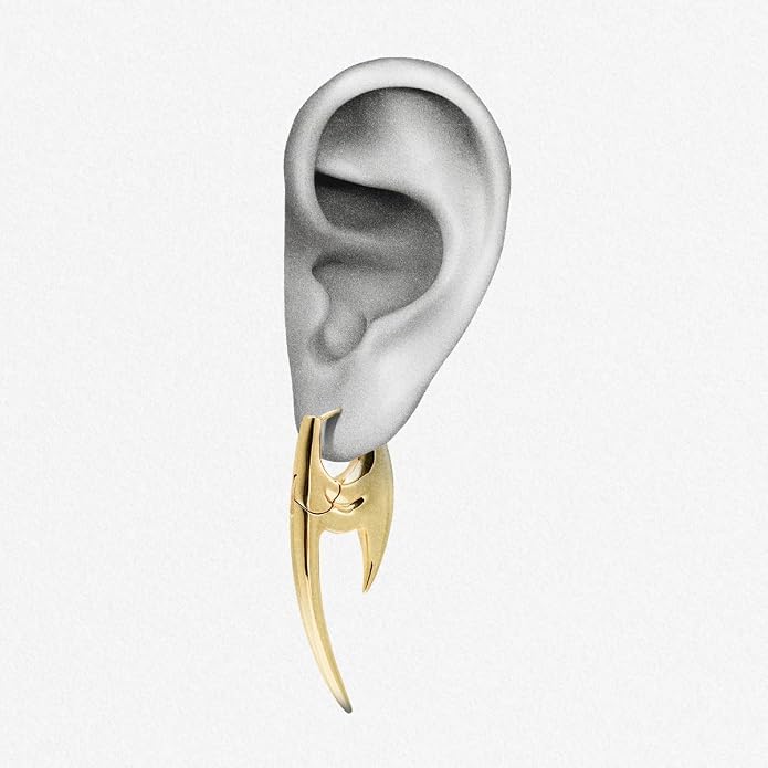 PUNKYOUTH Sharp Line Fluid Curve Earrings 18G 1mm Piercing Jewelry Edgy Minimalist Modern Claw Spike Huggie Hoop Dangle Drop For Women Men Polished Statement Everyday Wear Fashion Accessories