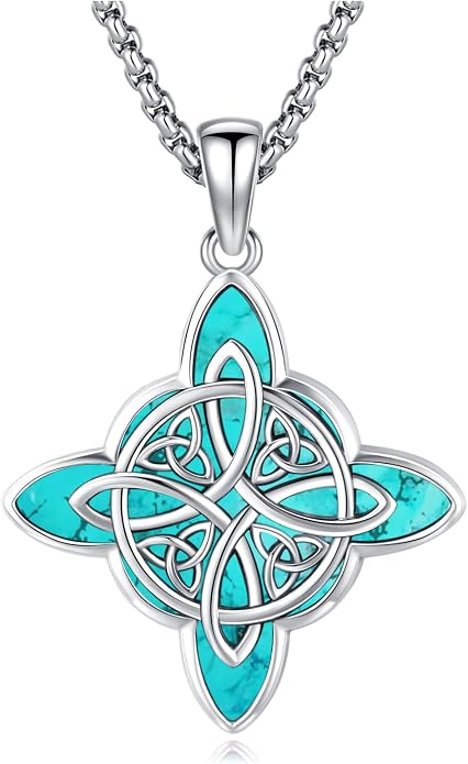 Turquoise Jewelry for Women Men 925 Sterling Silver Pendant Urn Necklaces for Ashes Picture Locket Necklace Thor Hammer Yggdrasil Virgen De Guadalupe St Michael Christopher Judas Witches Knot Necklace