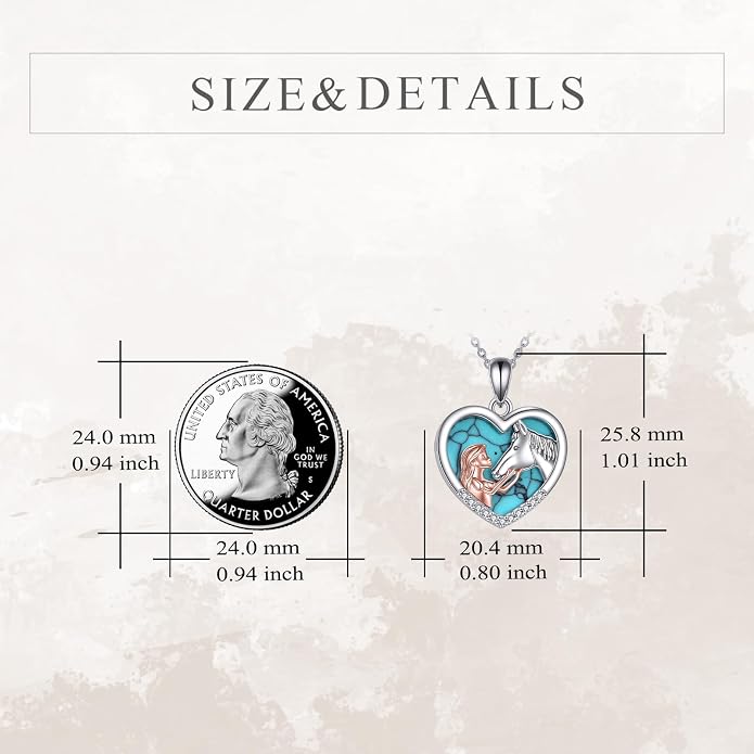 YFN Horse Pendant Necklace Sterling Silver Women with Horse Gift for Women