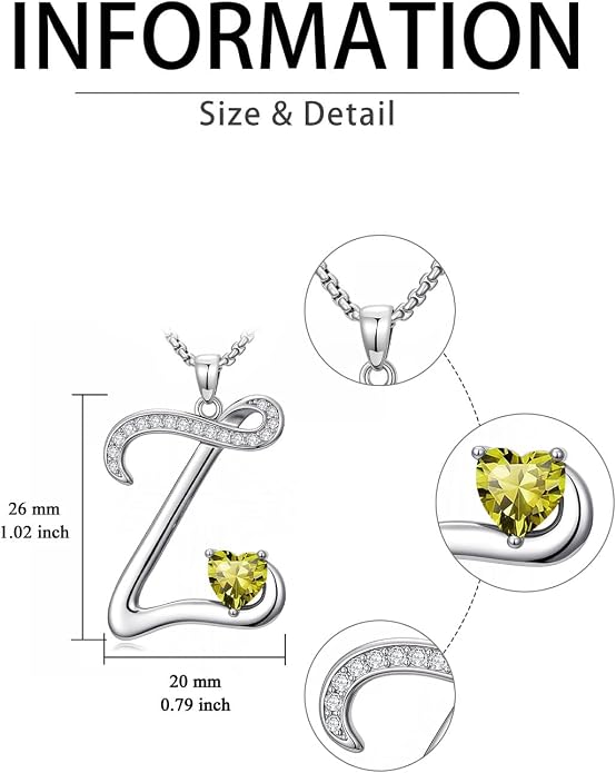 Birthday Gifts for Women Alphabet A to Z Initial Birthstone Pendant Necklaces for Women - 18k White Gold Plated Personalized Name Jewelry Anniversary Graduation Gifts for Wife Her Daughter Girlfriend(with Gift Box)