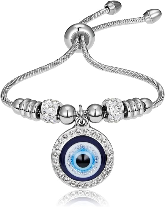 Evil Eye Bracelets 18k Gold Plated Adjustable ojo Bracelet Gold Evil Eye Bracelet for Protection, The Evil Eye Silver Bracelet Gifts for Women and Men