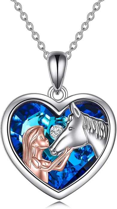 YFN Horse Pendant Necklace Sterling Silver Women with Horse Gift for Women