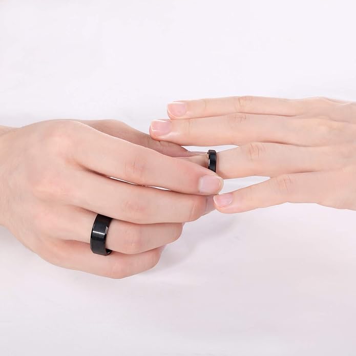 TRUMIUM 2mm 4mm 6mm 8mm 10mm Tungsten Ring Wedding Band for Women Men Bevel Edges Brushed Comfort Fit Size 4-15