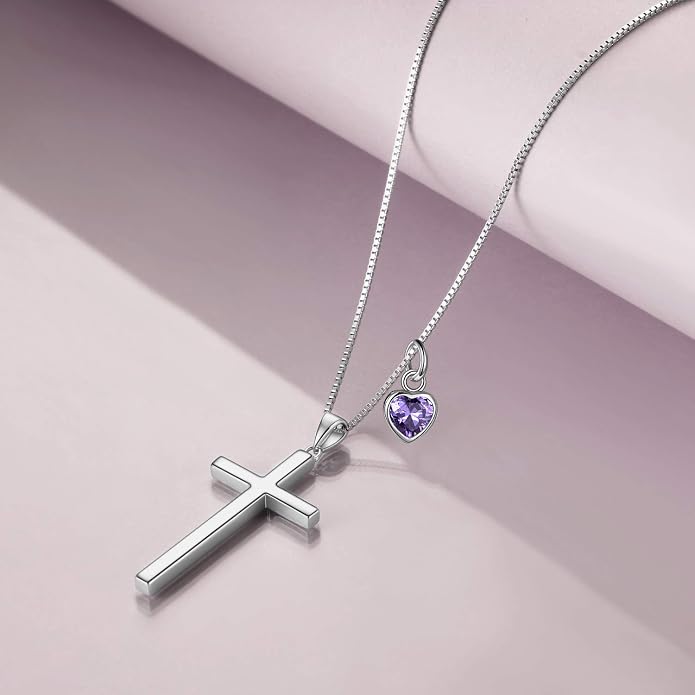 POPLYKE Cross Necklace 925 Sterling Silver Philippians 4:13 I Can Do All The Things Inspirational Necklace Gifts for Women Men 20+2''