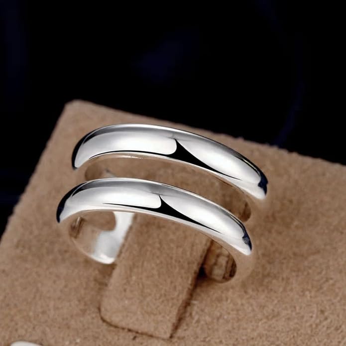 925 Sterling Silver Ring Minimalist Adjustable Rings Band Handmade Rings for Women Girls