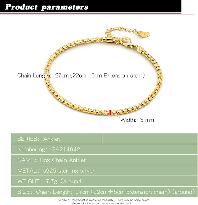 Dankadi Women 925 Sterling Silver Anklets Bracelet Men Simple Chopin/Box Chain/Twist Rope Chain Summer Beach Foot 24k Gold Plated Jewelry Gift