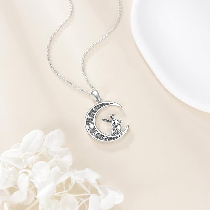 Sun and Moon Necklace 925 Sterling Silver Sun Moon Pendant Gemstone Jewelry Gifts for Women