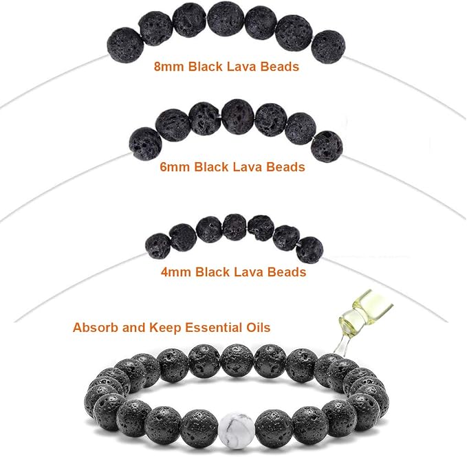 EuTengHao 715Pcs Lava Beads Stone Rock Beads Glass Beads Bracelet Making Kit with Chakra Beads Spacer Beads Bracelet Elastic String for Diffuser Essential Oils Bracelets DIY Jewelry Making Supplies