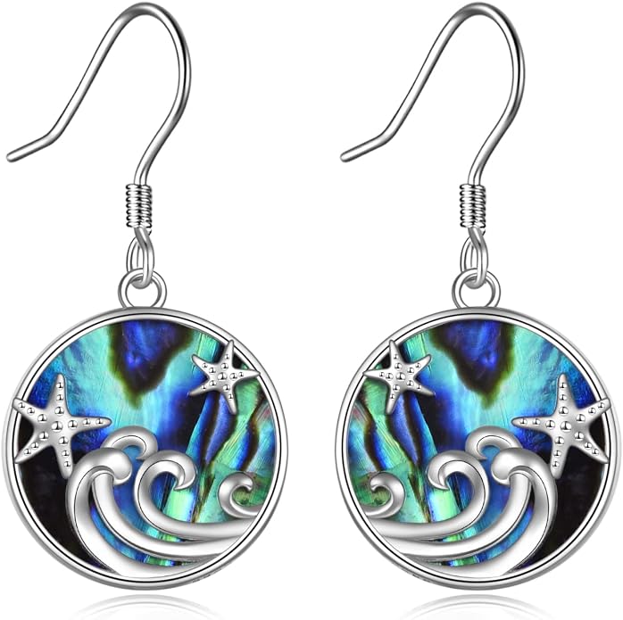 Beach Starfish Earrings for Women Sterling Silver Starfish Jewelry Gifts