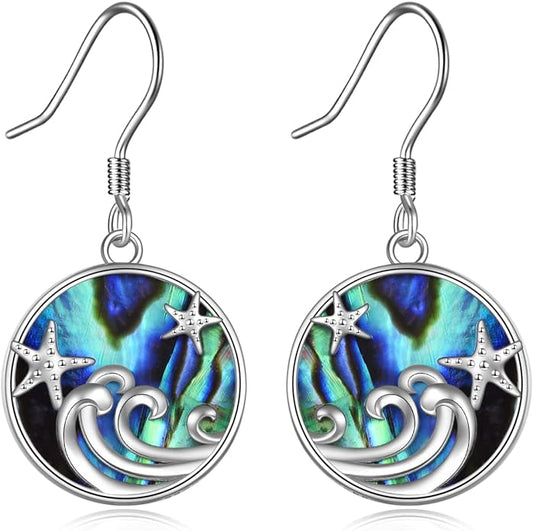 Beach Starfish Earrings for Women Sterling Silver Starfish Jewelry Gifts