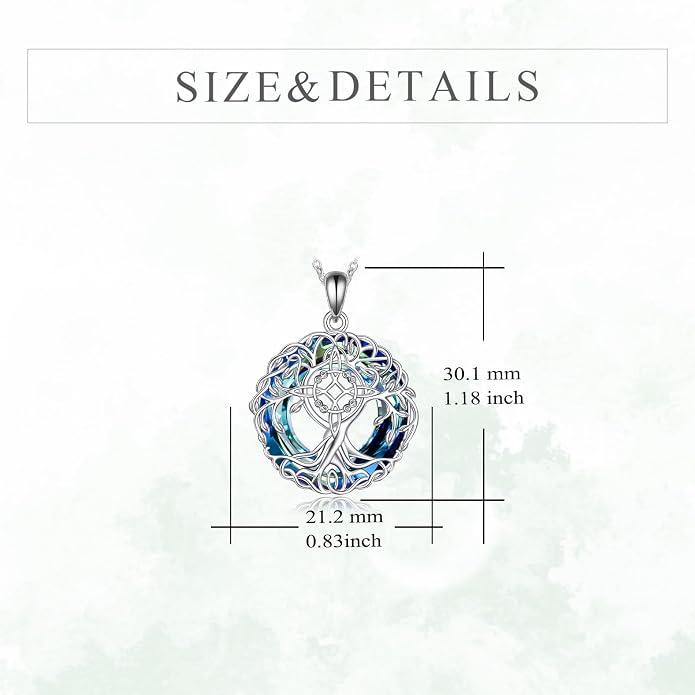 YFN Tree of Life Necklace Sterling Silver Celtic Knot Tree Pendant Jewelry Gifts for Women Men
