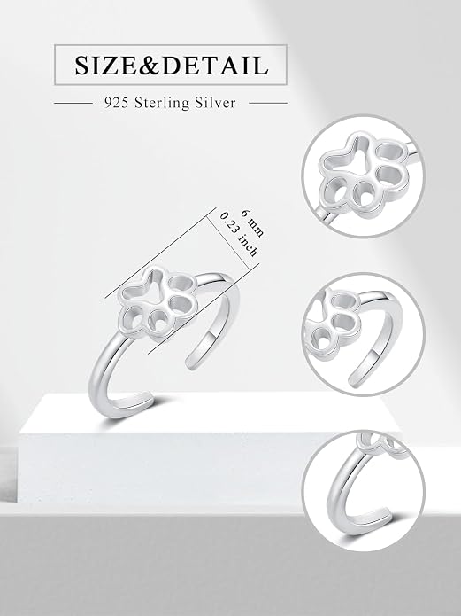 Midari Toe Rings for Women 925 Sterling Silver Hypoallergenic Adjustable Open Band Ring for Women Summer Beach Open Toe Jewelry Foot Jewelry