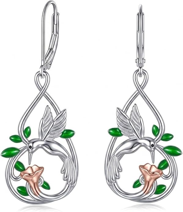 Silver Earrings Women Dangle Filigree/Abalone Shell/Turquoise Cowgirl Earrings Cat/Hummingbird/Chicken/Celtic Knot/Butterfly Jewelry Birthday Gifts for Women