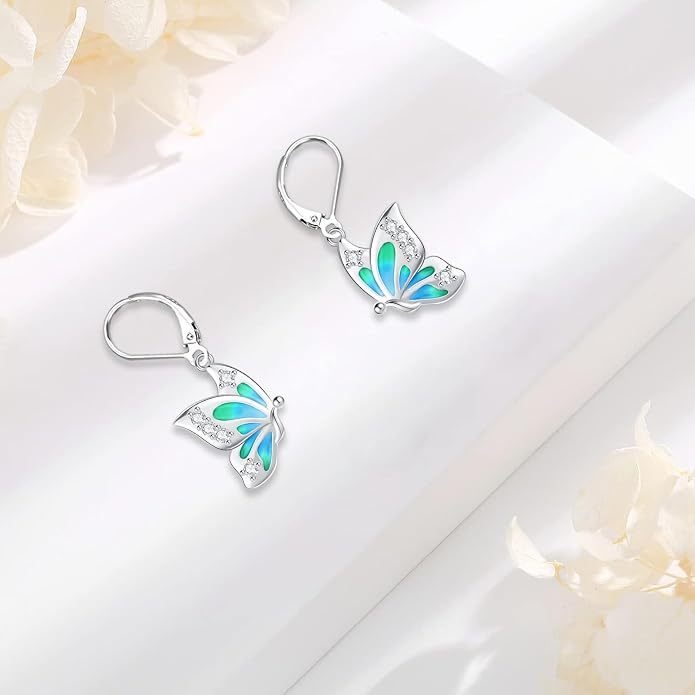 Tree of Life/Cat/Turtle/Butterfly/Flower/Celtic/Turquoise/Moonstone Dangle Earrings for Women Sterling Silver Cute Animals Drop Earrings Jewelry Gifts