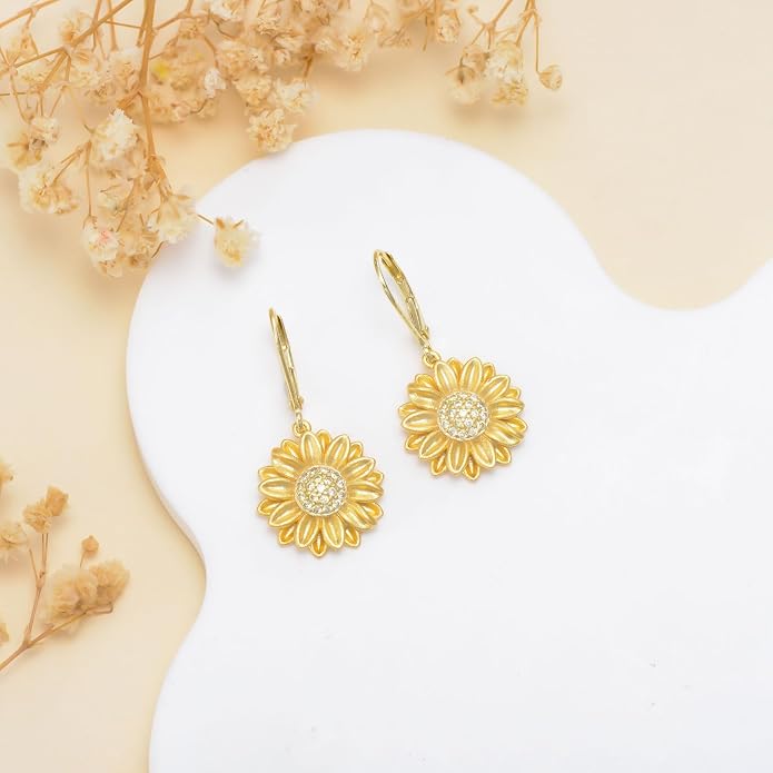 CRMAD Hummingbird/Bee/Leaves/Sunflower/Daisy/Dragonfly/Rose/Lotus Flower Sterling Silver Filigree Teardrop Earrings Abalone Shell Jewelry for Women