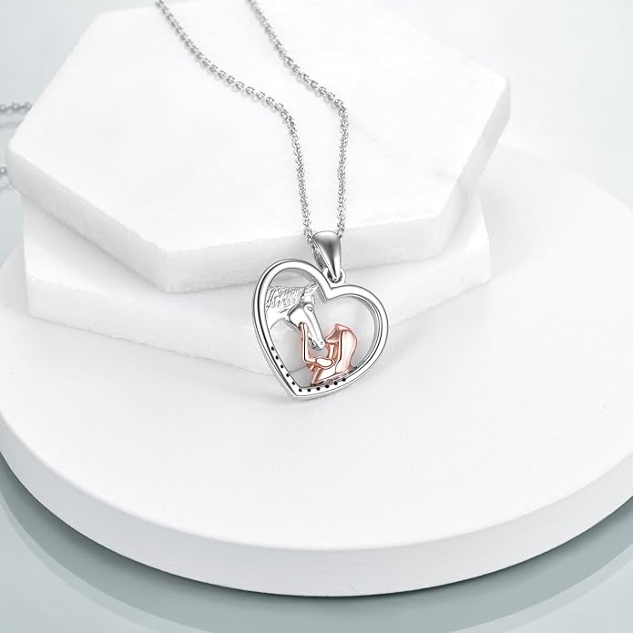 YFN Horse Pendant Necklace Sterling Silver Women with Horse Gift for Women