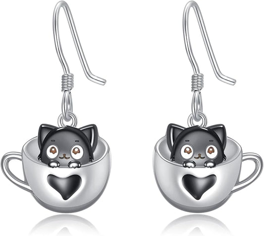 Butterfly/Paw Print/Highland Cow/Cat/Dog/Hummingbird/Dragonfly Earrings 925 Sterling Silver Animal Hypoallergenic Drop Dangle Earrings Animal Valentine's Day Jewelry for Women