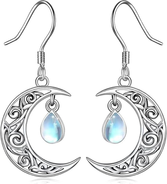 Black Cat/4th of July/Bat/Spider/Pumpkin/Wolf/Bunny/Sun and Moon/Turtle/Raven 925 Sterling Silver Leverback Dangle Earrings Moon Gothic Christmas Earrings Jewelry Gift for Women