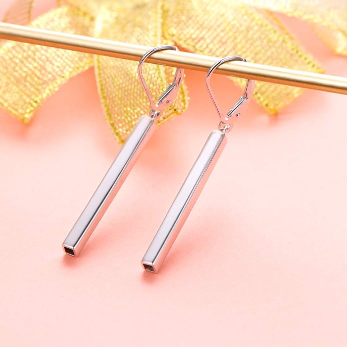 S925 Sterling Silver Vertical Drop Dangle Earrings Gift for Women Teenage