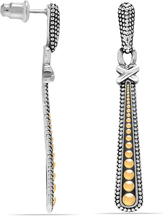 Charmsy 925 Sterling Silver Light-Weight Antique Filigree Teardrop Drop Earrings for Women