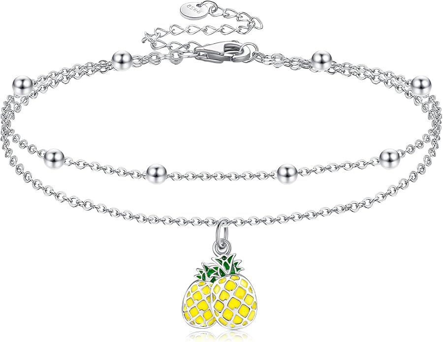 Heart/Starfish/Pineapple/Anchor/Sea Turtle/Butterfly/Celtic/Whale Tail bracelet Anklets for Women 925 Sterling Silver Anklets Jewelry for Women