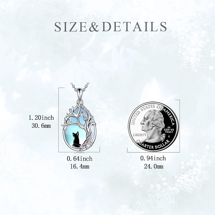 POPLYKE Sterling Silver Gemstone Teardrop Pendant Necklace Crystal Jewelry for Women