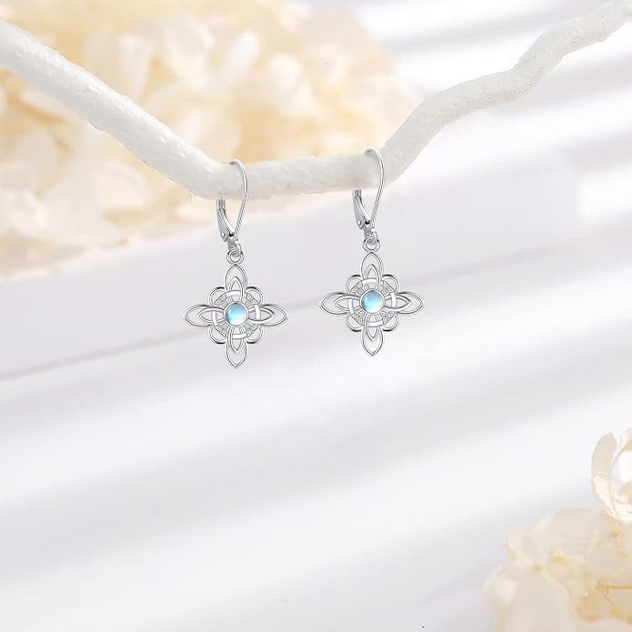 Tree of Life/Cat/Turtle/Butterfly/Flower/Celtic/Turquoise/Moonstone Dangle Earrings for Women Sterling Silver Cute Animals Drop Earrings Jewelry Gifts