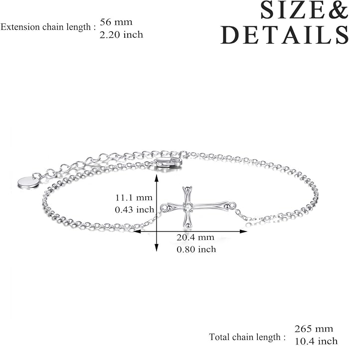 POPLYKE 925 Sterling Silver Infinity/Cross/Mermaid/Starfish/Pearl Anklet for Women Summer Jewelry