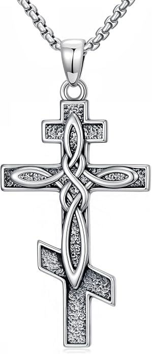 Crown of Thorns Necklace for Men 925 Sterling Silver Nail Cross Necklace Pendant Religious Christian Jewelry Valentines Day Gifts for Men
