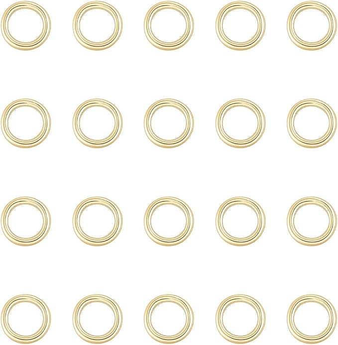 Beebeecraft 20Pcs Closed Jump Rings 4mm 22 Gauge 14K Gold Filled Round Golden Soldered Jump Rings Link Connectors for Jewelry Making Bracelet Necklace DIY Crafts