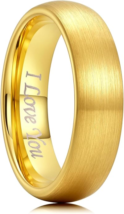 King Will Wedding Band for Men Women, 2/4/6/7/8mm Domed Matte Brushed Tungsten Carbide Rings, Solid/Dual Color Engagement Rings, Comfort Fit