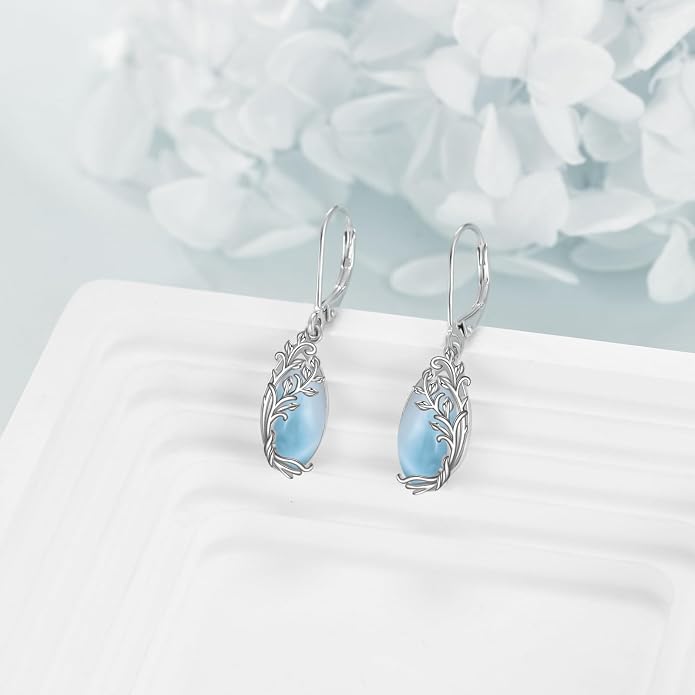 POPLYKE Tree of Life Teardrop Drop Dangle Earrings Sterling Silver Leverback Earrings Jewelry