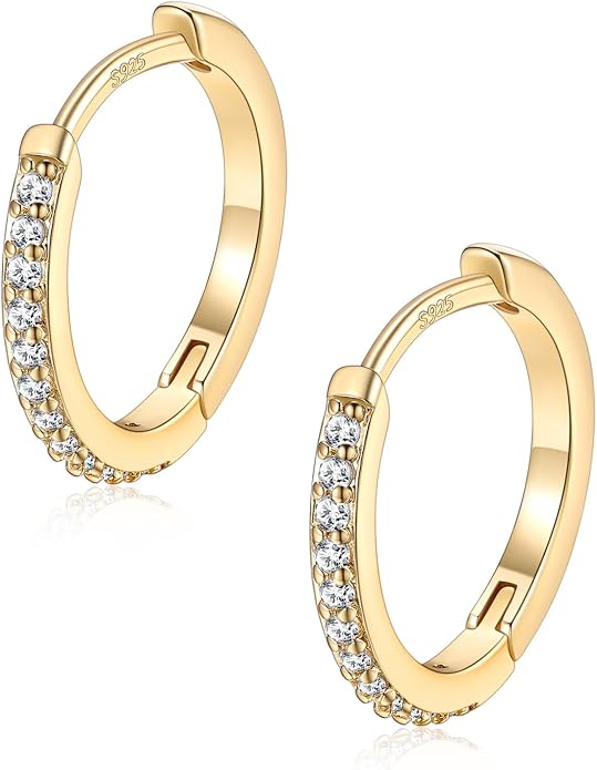 FaithHeart 925 Sterling Silver Post Huggie Hoop Earrings for Women, Silver Small Hoop Earring, Hypoallergenic Cartilage Earrings for Women