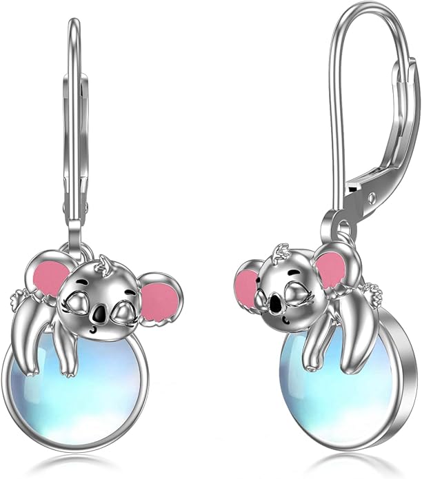 Dorunmo Moonstone Dangle Drop Earrings s925 Sterling Silver Leverback Earrings Filigree Moonstone Jewelry Birthday Gifts for Women