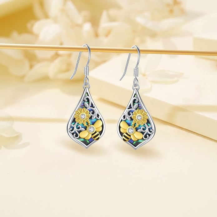 Tree of Life/Cat/Turtle/Butterfly/Flower/Celtic/Turquoise/Moonstone Dangle Earrings for Women Sterling Silver Cute Animals Drop Earrings Jewelry Gifts