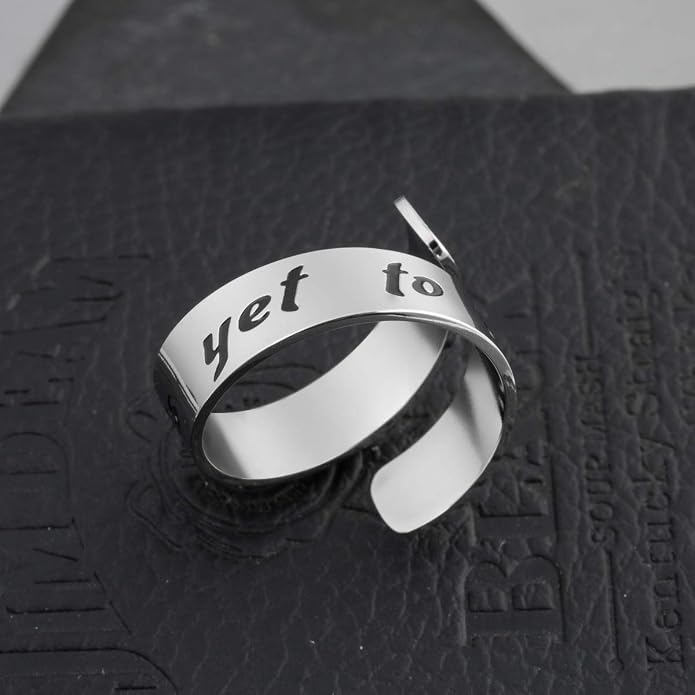 Inspirational Motivational Adjustable Ring Personalized Stainless Steel Spiral Wrap Twist Rings Encouragement Statement Graduation Jewelry Birthday Gifts for Women Teengirls.