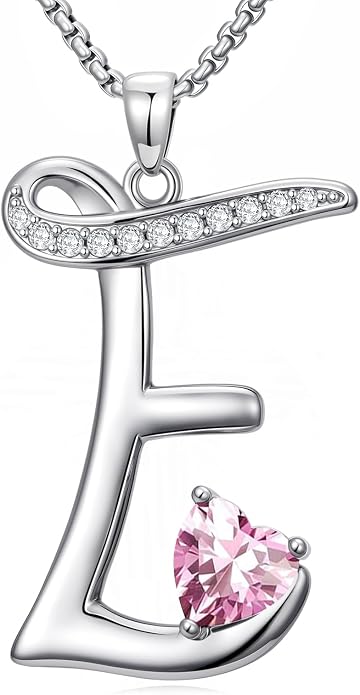 Birthday Gifts for Women Alphabet A to Z Initial Birthstone Pendant Necklaces for Women - 18k White Gold Plated Personalized Name Jewelry Anniversary Graduation Gifts for Wife Her Daughter Girlfriend(with Gift Box)