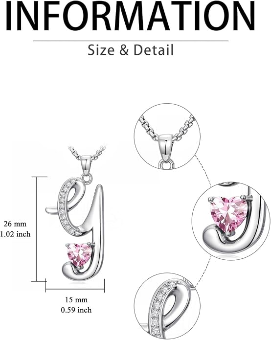 Birthday Gifts for Women Alphabet A to Z Initial Birthstone Pendant Necklaces for Women - 18k White Gold Plated Personalized Name Jewelry Anniversary Graduation Gifts for Wife Her Daughter Girlfriend(with Gift Box)