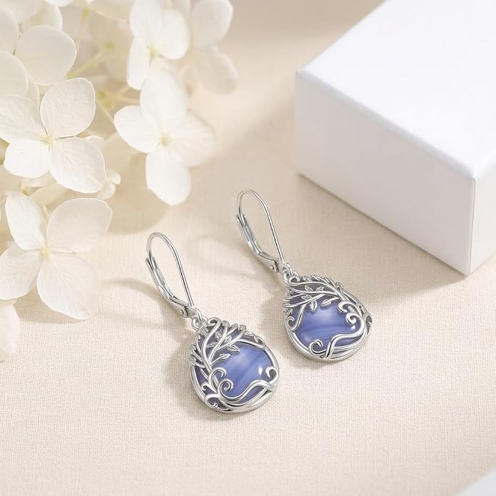 Teardrop Tree of Life/Filigree Earrings for Women Dangle Leverback Earrings Jewelry Gift Anniversary For Her