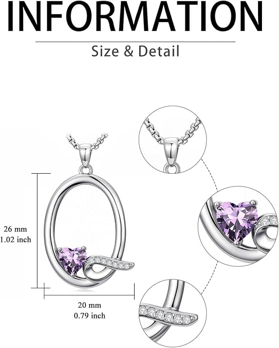 Birthday Gifts for Women Alphabet A to Z Initial Birthstone Pendant Necklaces for Women - 18k White Gold Plated Personalized Name Jewelry Anniversary Graduation Gifts for Wife Her Daughter Girlfriend(with Gift Box)