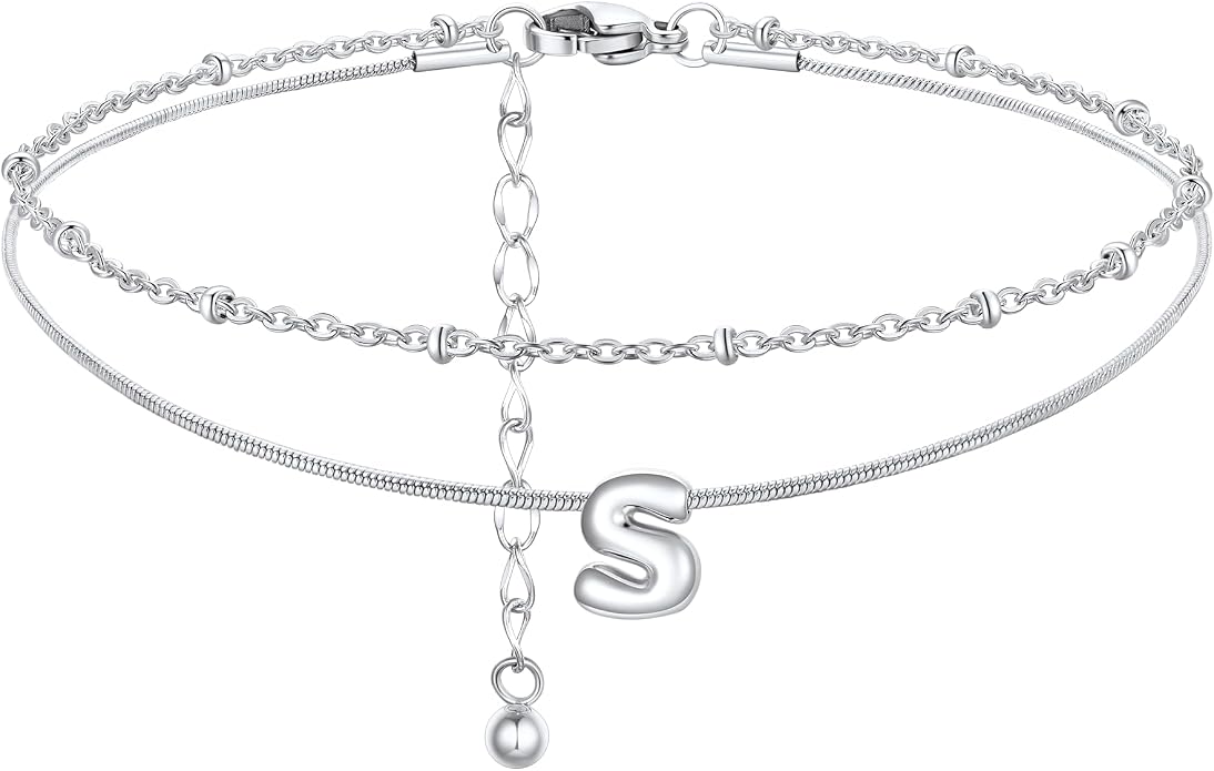 ChainsProMax Initial Ankle Bracelets for Women, Waterproof Anklets Bracelet Adjustable Summer Beach Women Foot Jewelry, Stainless Steel/Gold Plated-Send Gift Box/Letter A-Z