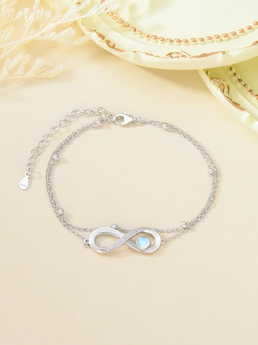 925 Sterling Silver Ankle Bracelet Evil Eye/Dolphin/Sea Turtle/Infinity/Wave Seashell/Hamsa Ankle Bracelet Adjustable Summer Beach Ocean Jewelry for Women